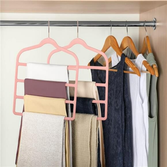 Velvet pants hanger non slip space saving closet organizer for jeans slacks shor - Picture 2 of 7